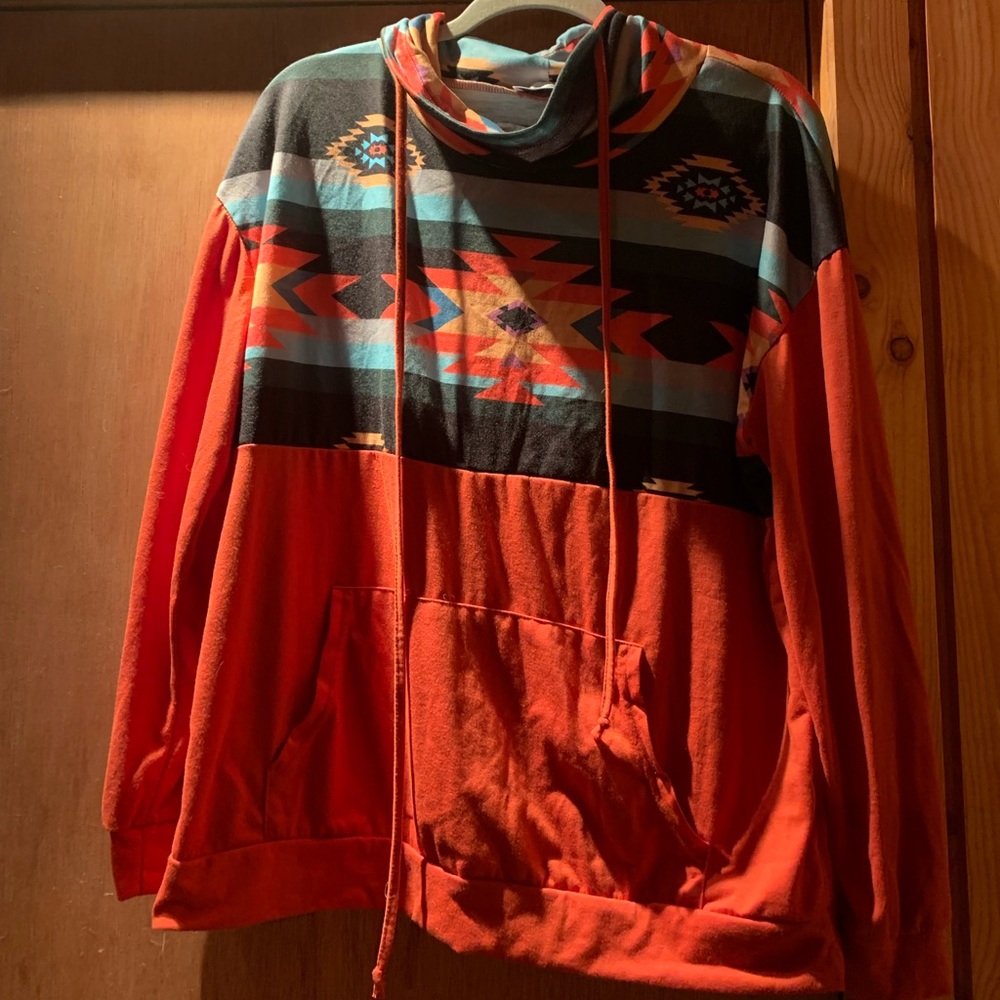 Cowl Neck Aztec Pullover